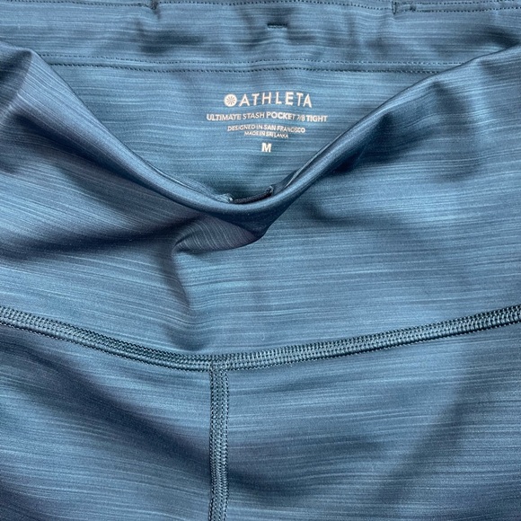 Athleta Ultimate Stash 7/8 Pocket Legging- Space Dye- Oceanic Teal Blue sz M - Picture 10 of 10